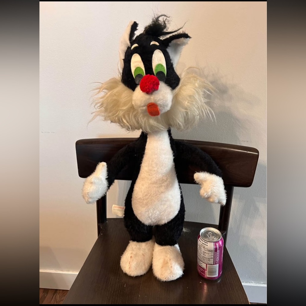 1970s VTG Sylvester Wire Plush. Warner Bros